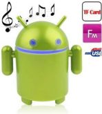 Auto Falante Mini Speaker Robô Android Verd